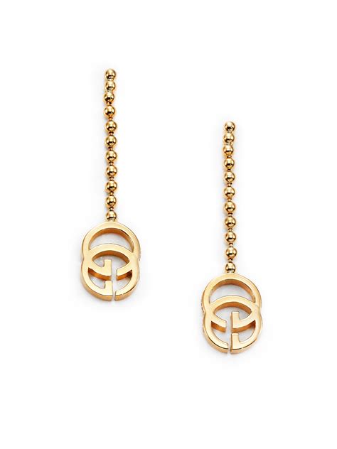 gucci running g drop earrings|gucci orecchini earrings.